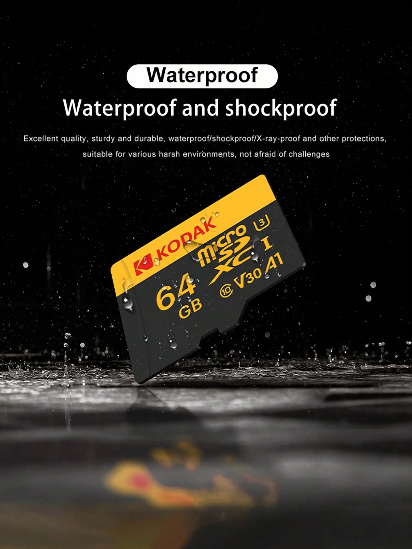 KODAK MicroSD Card with Adapter Ultra Performance Class 10 UHS-I U3 V30 A1 Memory Card