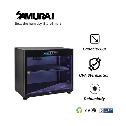 Samurai Dry Cabinet UVA-088 (88L) UV Sterilization Anti Bacterial Mould - 5 Years Warranty