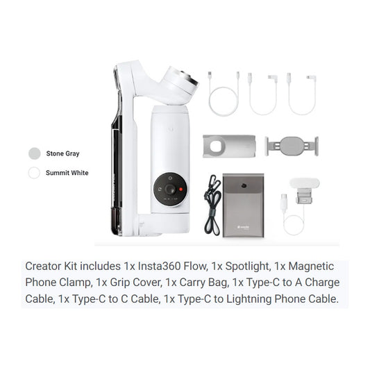 Insta360 Flow - Al Powered Smartphone Gimbal Stabilizer With Built-In Selfie Stick/Tripod And Power Bank (Ready Stock)