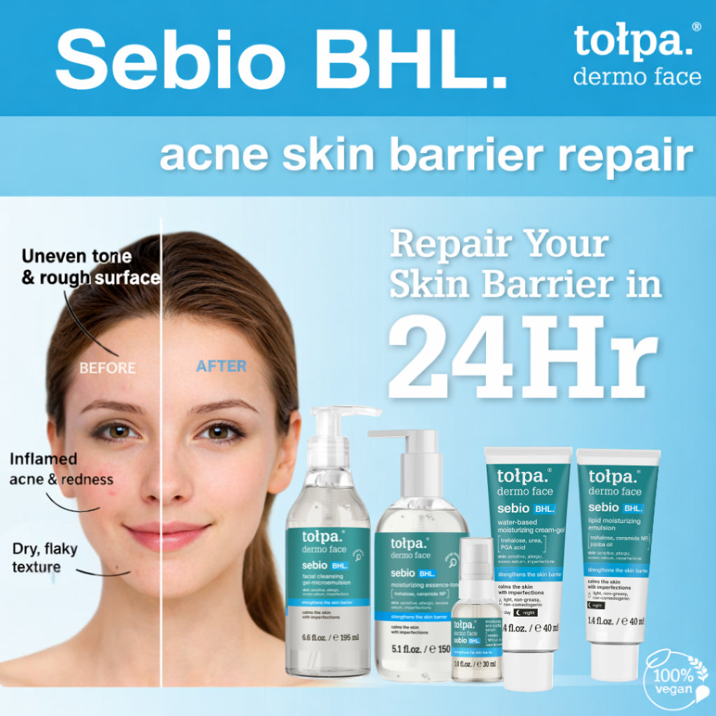 Tolpa Sebio BHL Water Gel Cream 40ml | Sensitive Acne Skin | Soothing Hydration | Non-Greasy