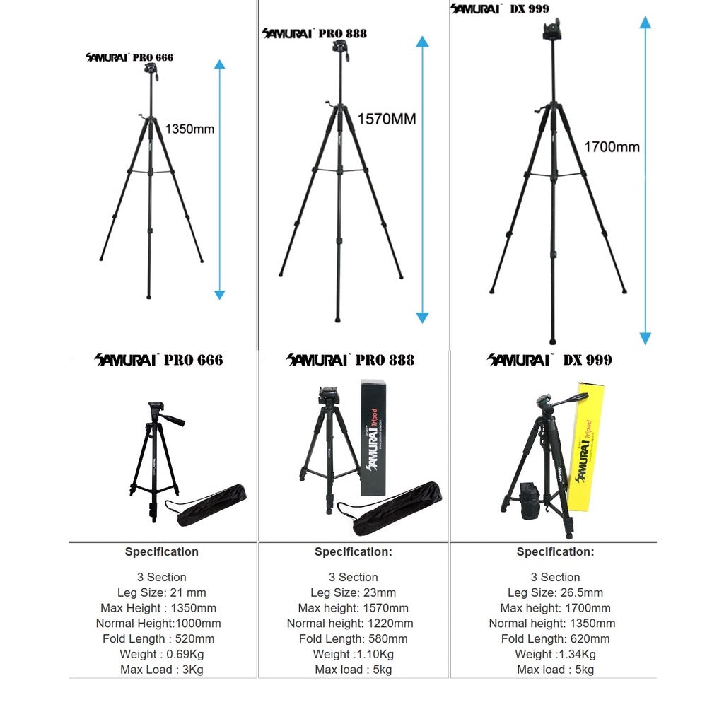 Samurai DSLR Professional Camera Tripod Pro 666