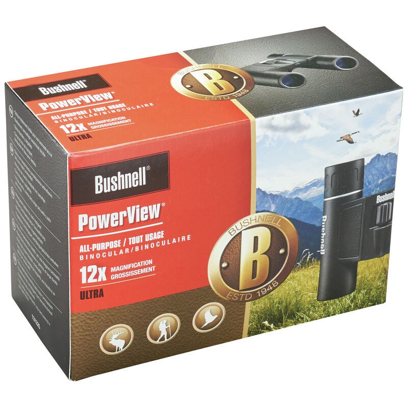 Bushnell PowerView 12x25mm Roof Prism Binoculars (Model:131225)