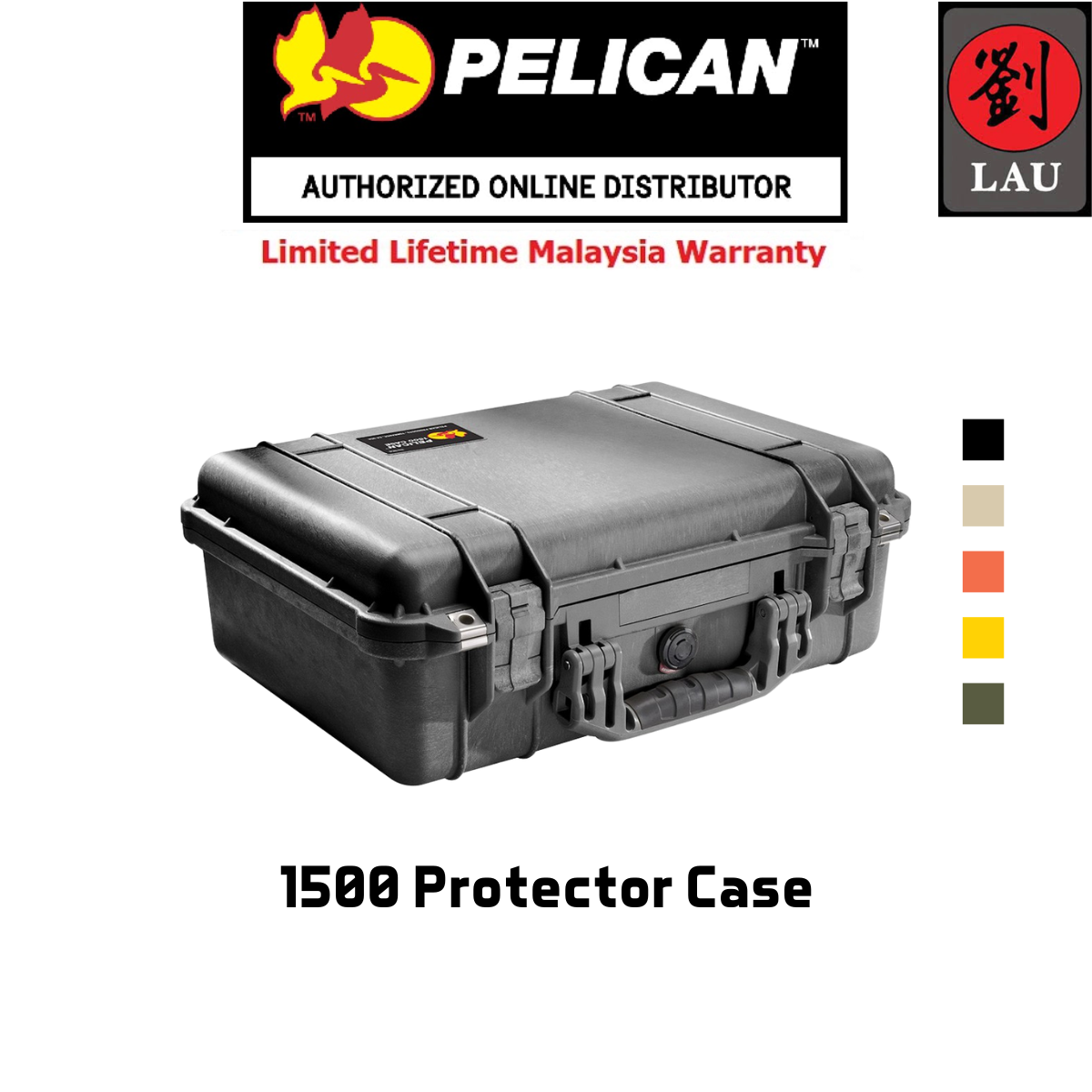 Pelican 1500 Protector Case with Foam - Assorted Colours