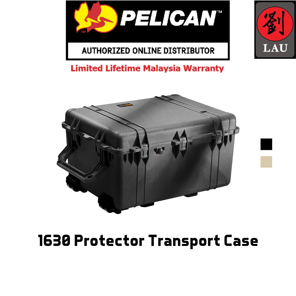 Pelican 1630 Wheeled Protector Transport Case With Foam - Assorted Colour