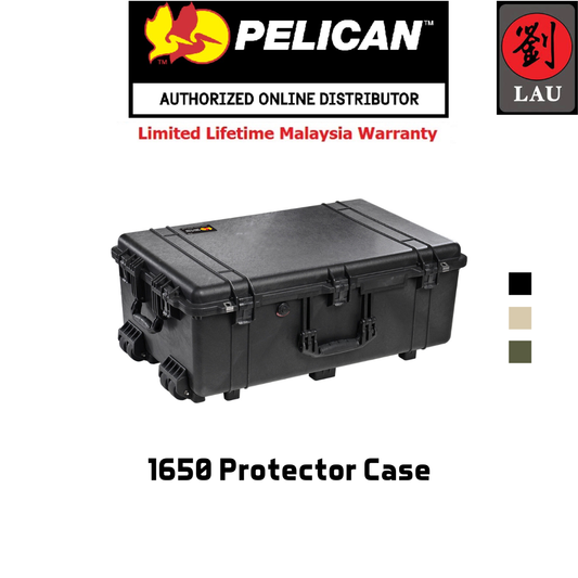 Pelican 1650 Wheeled Protector Case with Foam - Assorted Colour