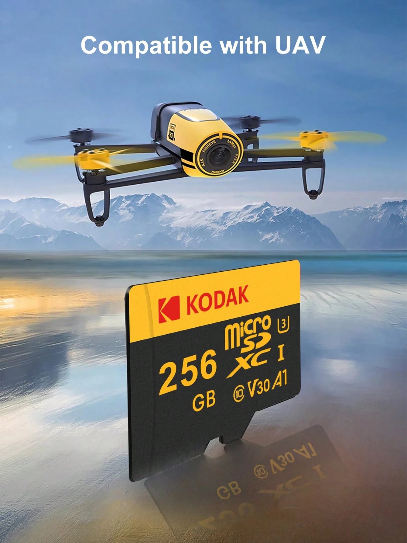 KODAK MicroSD Card with Adapter Ultra Performance Class 10 UHS-I U3 V30 A1 Memory Card