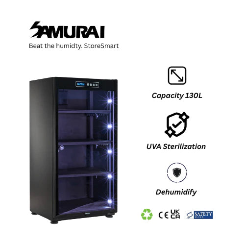 Samurai Dry Cabinet UVA-130 (130L) UV Sterilization Anti Bacterial Mould - 5 Years Warranty