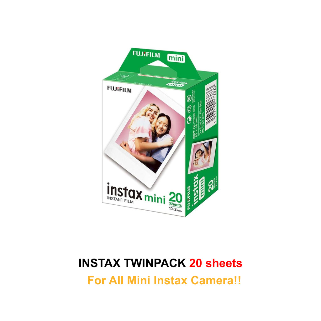 Fujifilm Instax Mini Instant Film Twin Pack (20/40/60/80/100sheets) for all Mini Instax series
