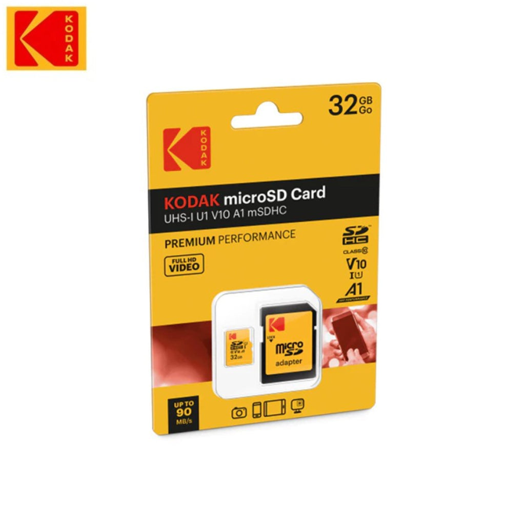 KODAK MicroSD Card with Adapter Ultra Performance Class 10 UHS-I U3 V30 A1 Memory Card