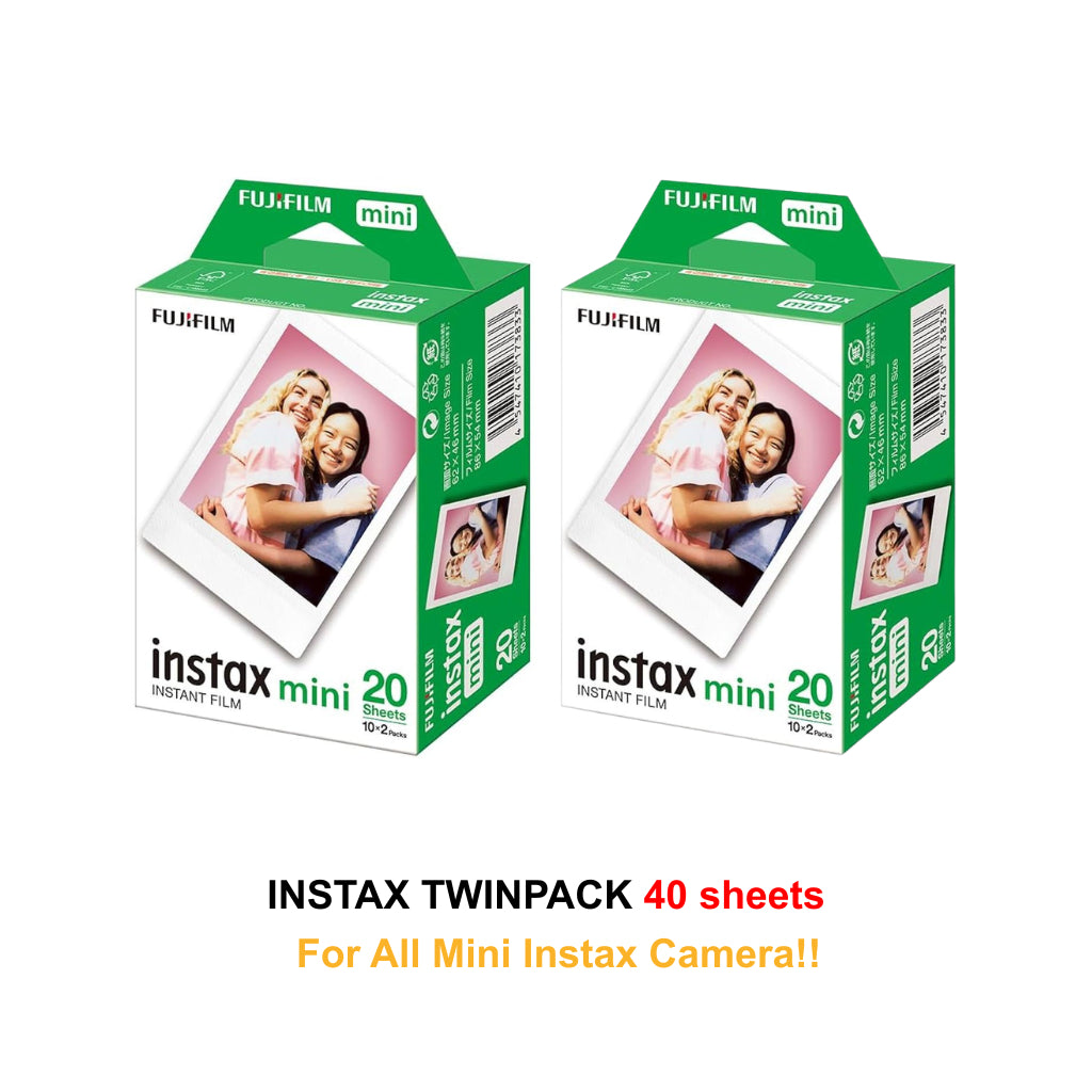 Fujifilm Instax Mini Instant Film Twin Pack (20/40/60/80/100sheets) for all Mini Instax series