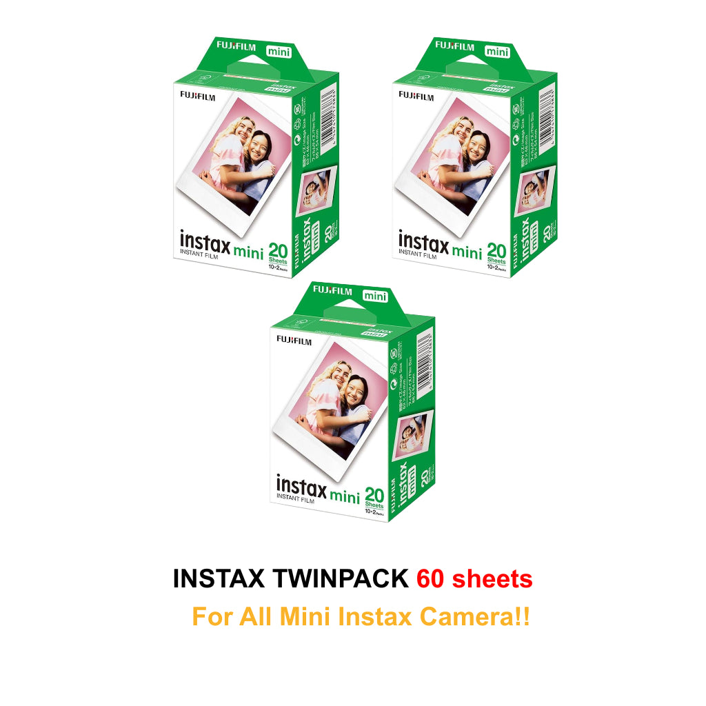 Fujifilm Instax Mini Instant Film Twin Pack (20/40/60/80/100sheets) for all Mini Instax series