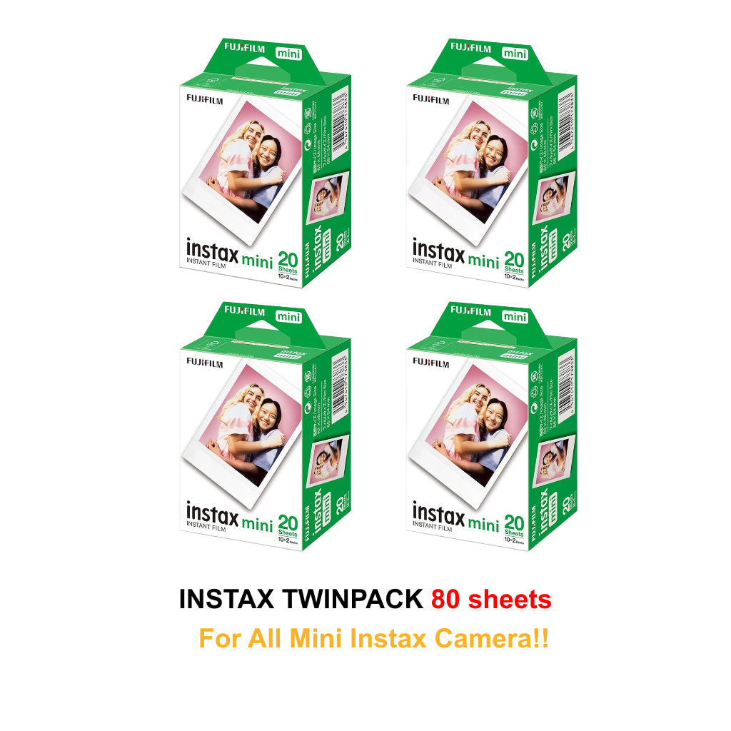 Fujifilm Instax Mini Instant Film Twin Pack (20/40/60/80/100sheets) for all Mini Instax series