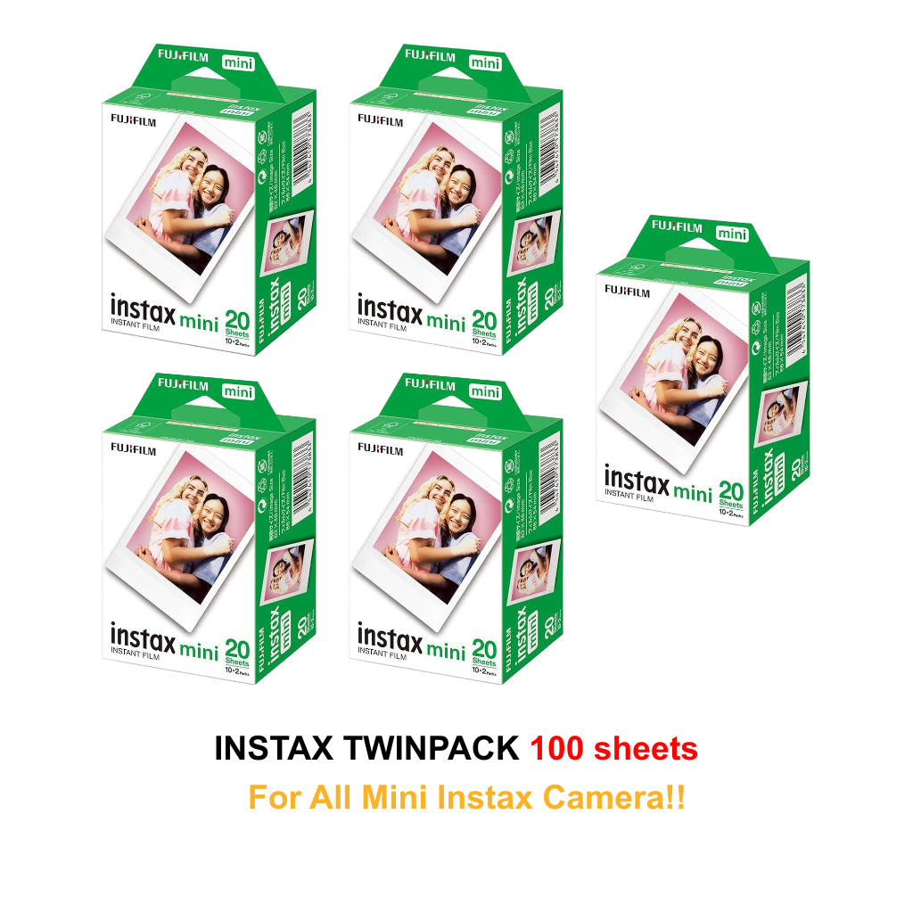 Fujifilm Instax Mini Instant Film Twin Pack (20/40/60/80/100sheets) for all Mini Instax series