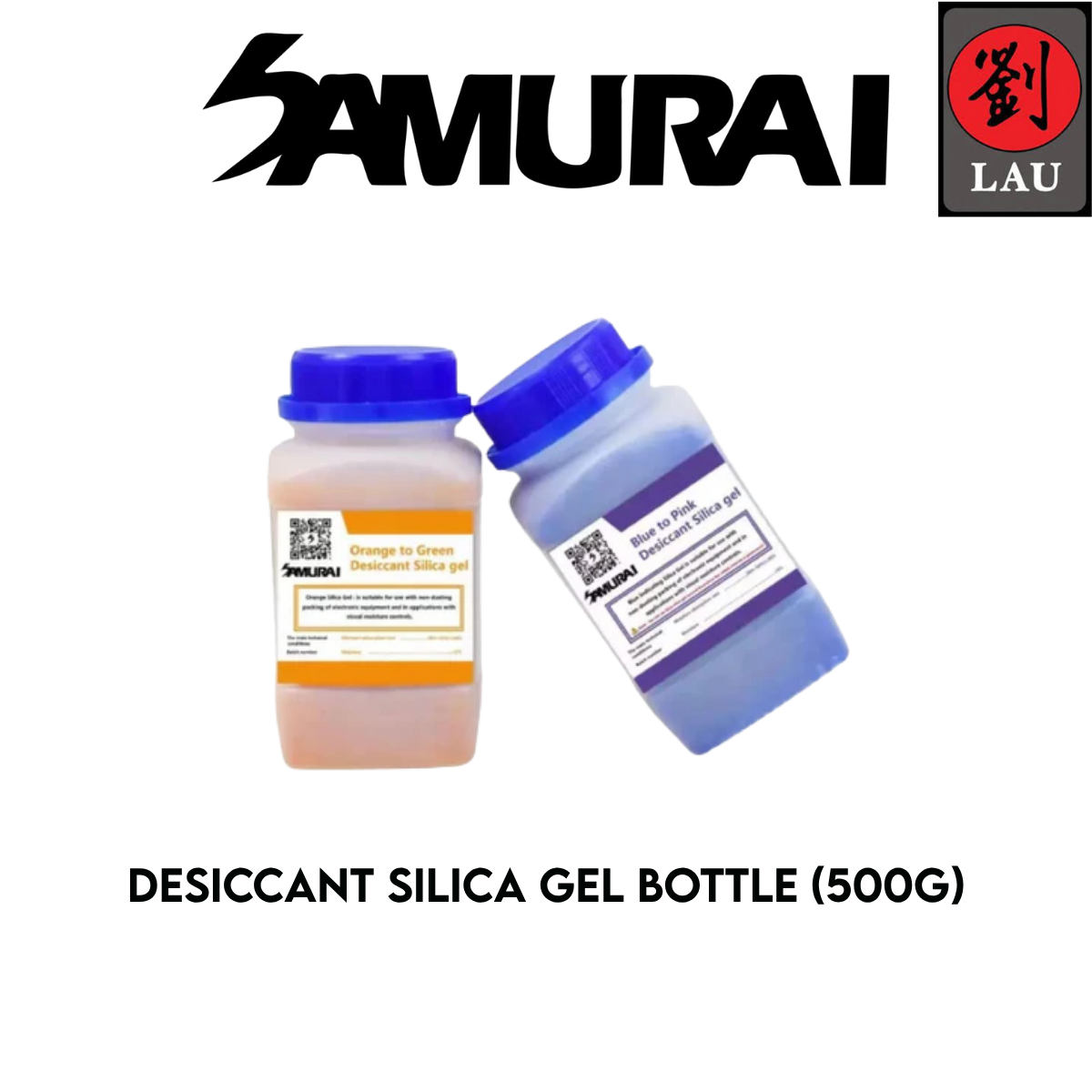 Samurai Desiccant Silica Gel Bottle Blue/Orange (500g)