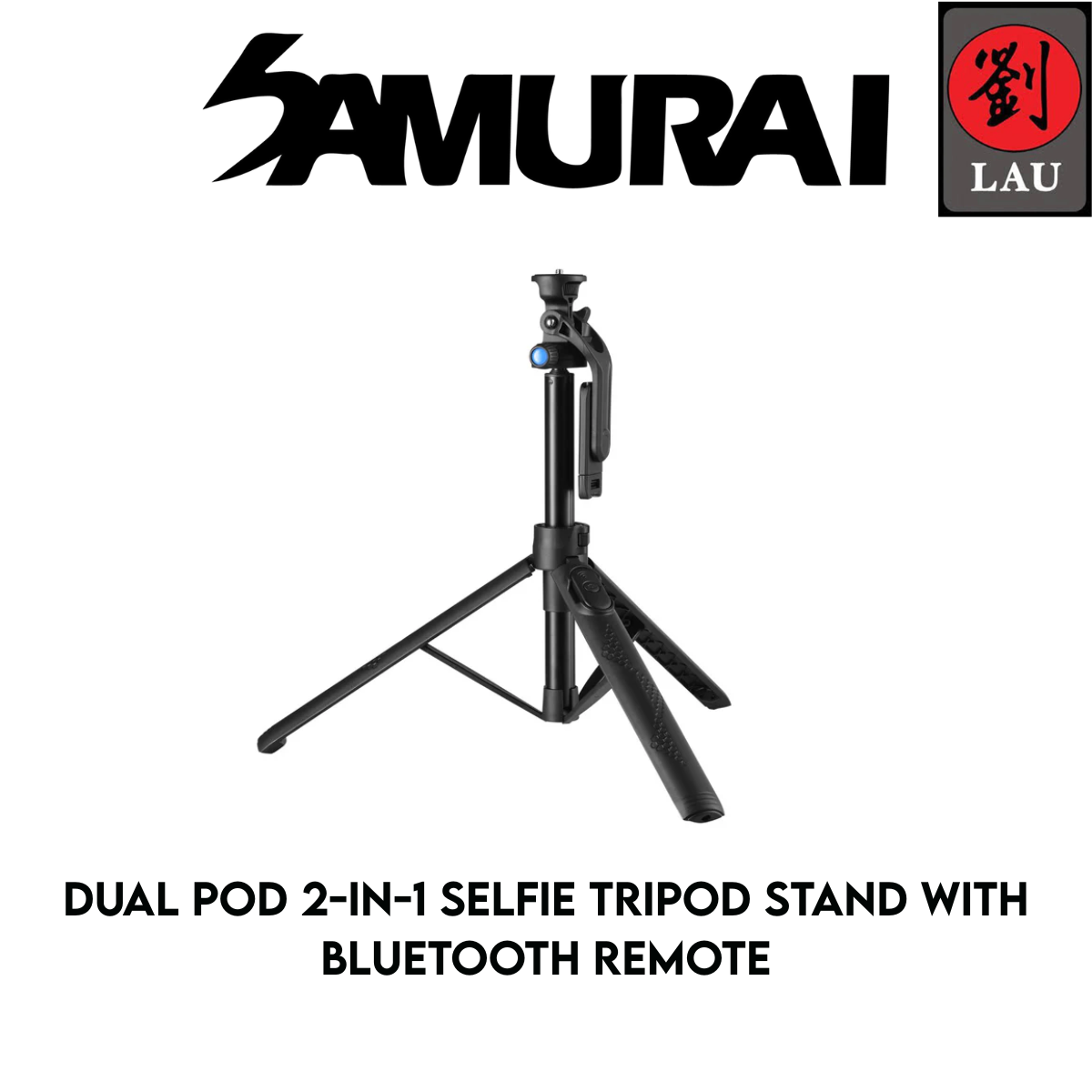 Samurai - Tripod Dual Pod / Build-in Bluetooth Remote / Mini selfie table stand pocket-sized For Phone/Camera