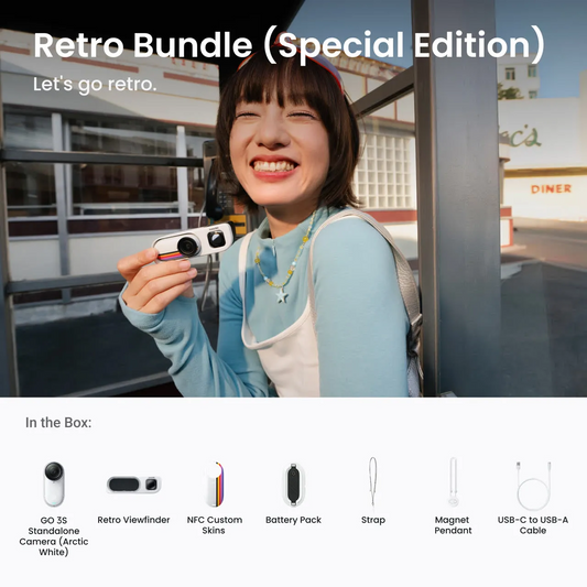 Insta360 GO 3S Retro Bundle Action Camera Special Edition - Let's Go Retro