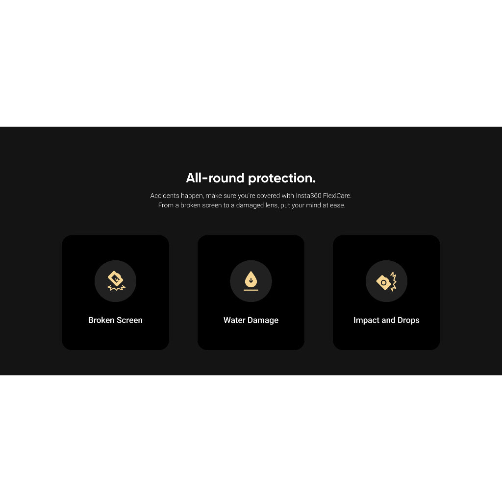 Insta360 FlexiCare For X5, X4 Air, X4, GO Ultra, GO 3S, Ace Pro 2, Flow 2 Pro - Accidental Damage Replacement Insurance