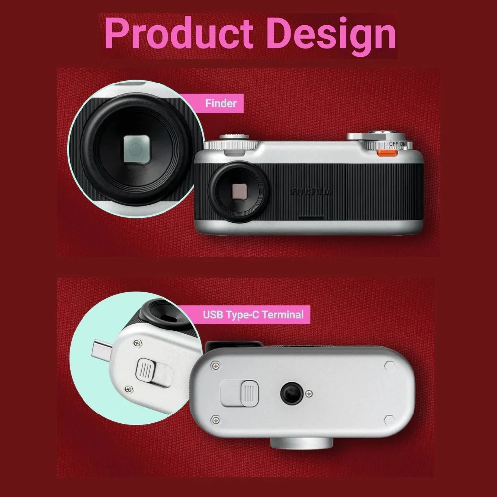 【New Arrival】Fujifilm Instax PAL 2 Digital Camera | Built-in Viewfinder | Analog Style | Compact Design | Seamless Print