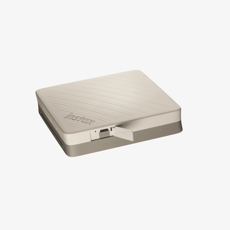 NEW FUJIFILM instax Link WIDE 2 Smartphone Printer (Beige/Blue) with USB Type C Cable