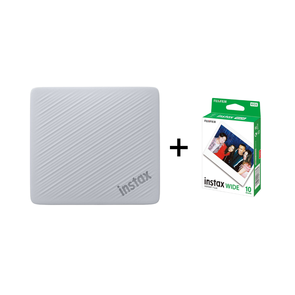 NEW FUJIFILM instax Link WIDE 2 Smartphone Printer (Beige/Blue) with USB Type C Cable