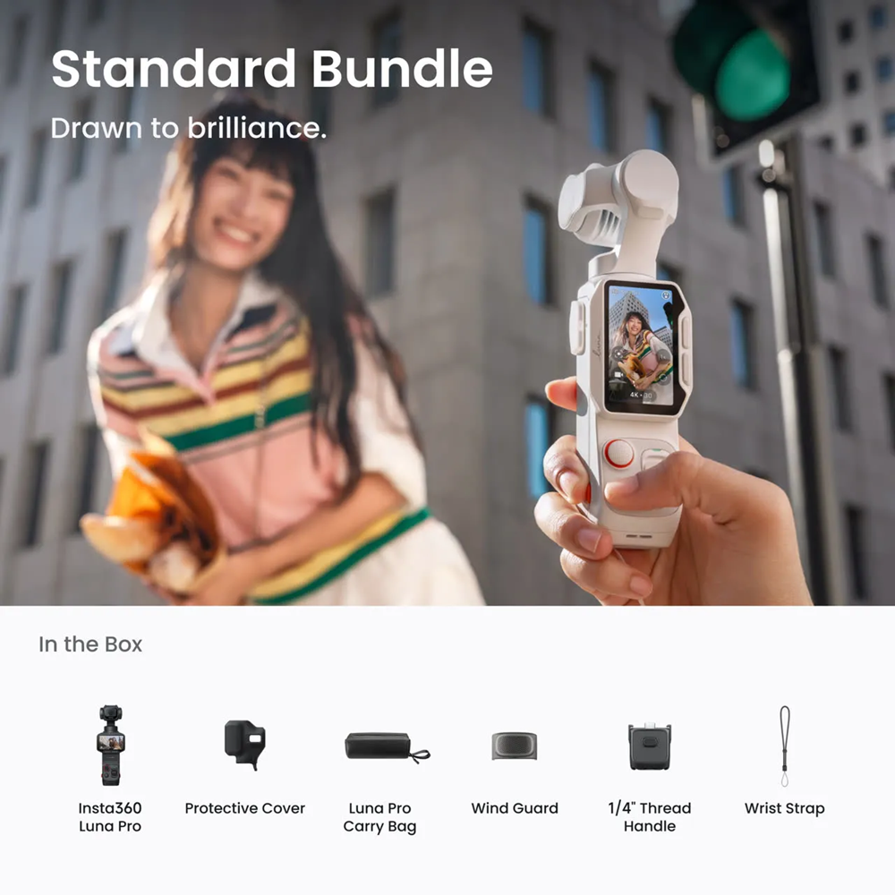 [NEW] Insta360 Luna Pro - 8K Vlogging Camera with Leica Lens, Pocket Gimbal Camera, 1" 8K Sensor, Dual AI Chip, Detachable 2" OLED Touchscreen