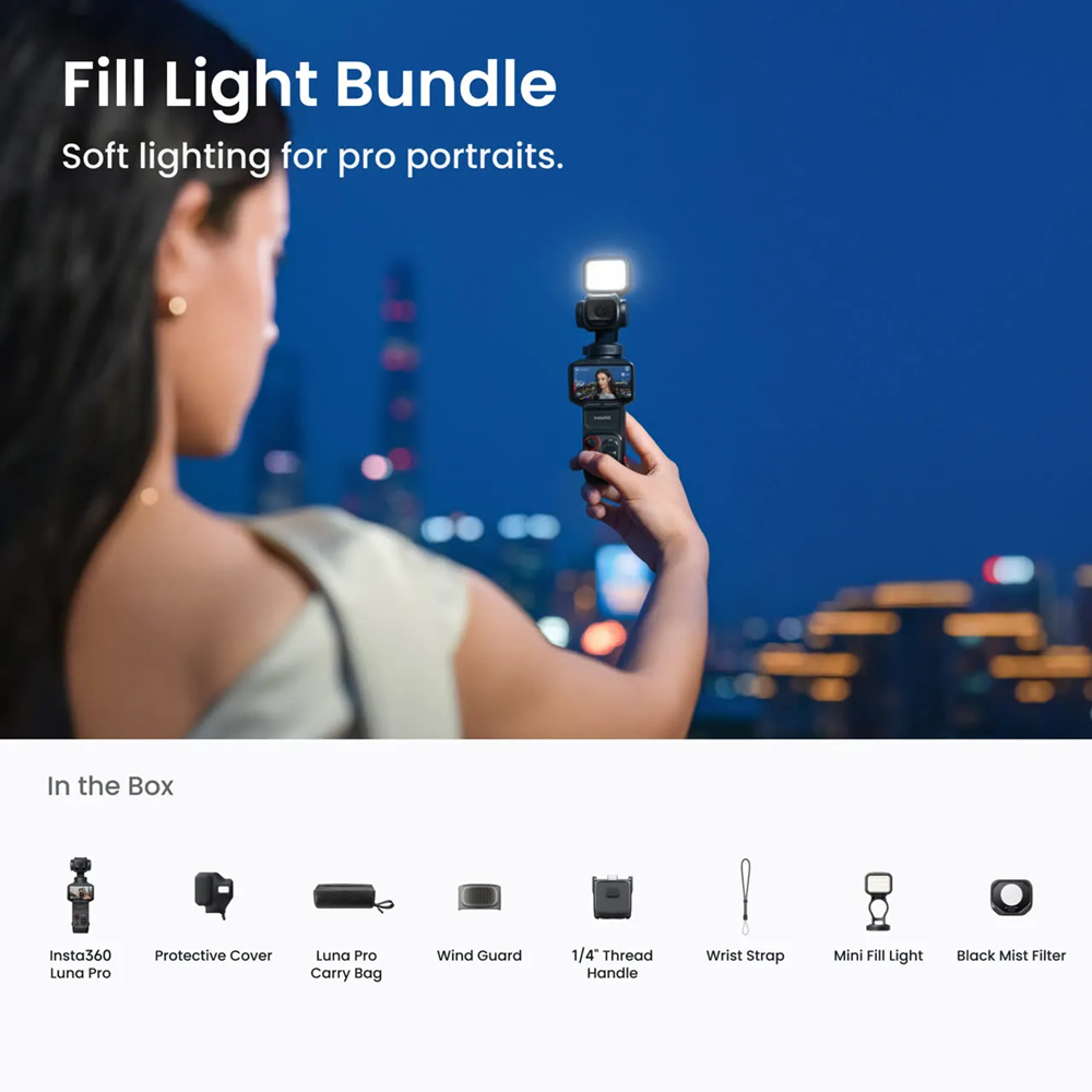 [NEW] Insta360 Luna Pro - 8K Vlogging Camera with Leica Lens, Pocket Gimbal Camera, 1" 8K Sensor, Dual AI Chip, Detachable 2" OLED Touchscreen