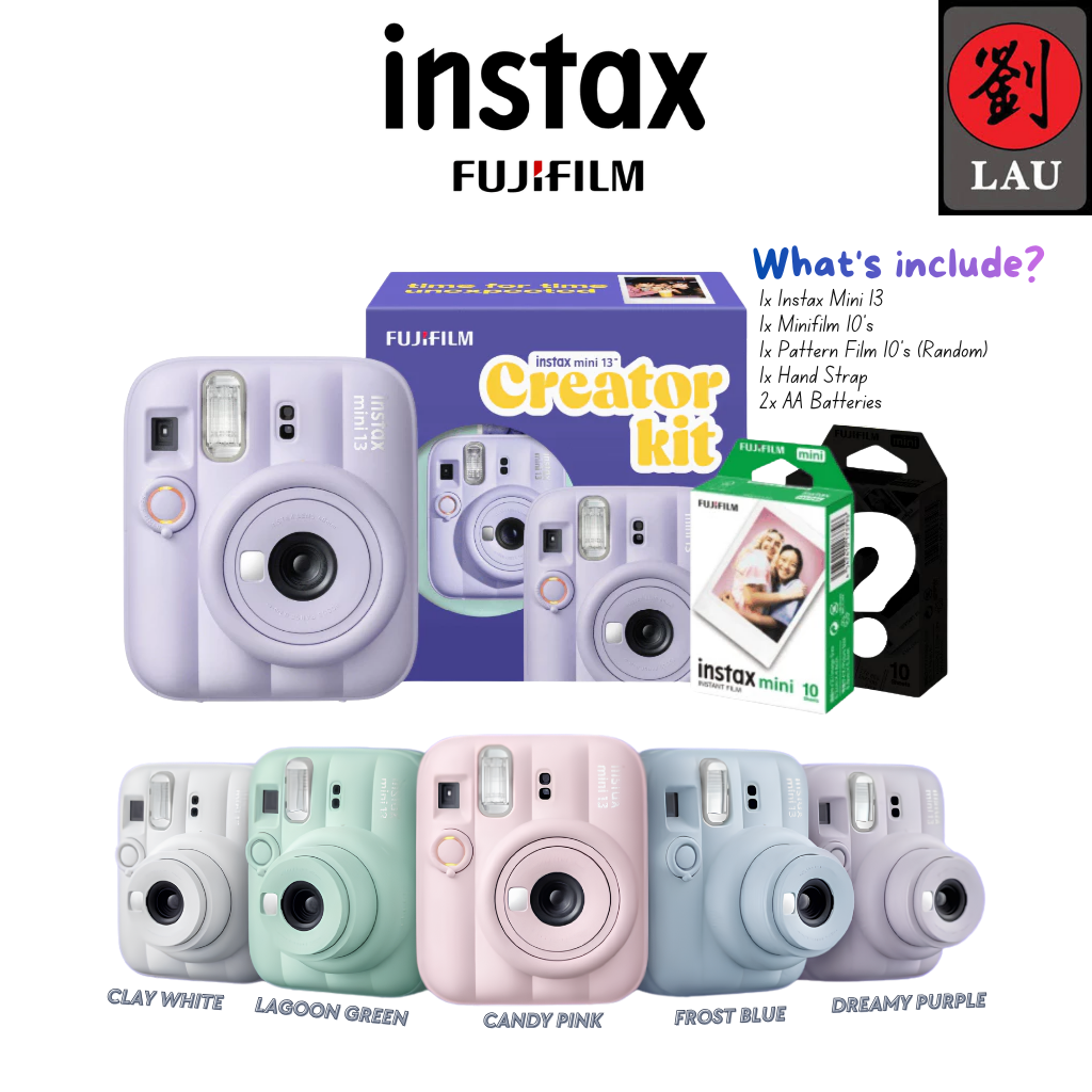 Fujifilm Instax NEW Mini 13 Creator Kit Instant Film Camera  Assorted Colour (Fujifilm Malaysia Warranty)