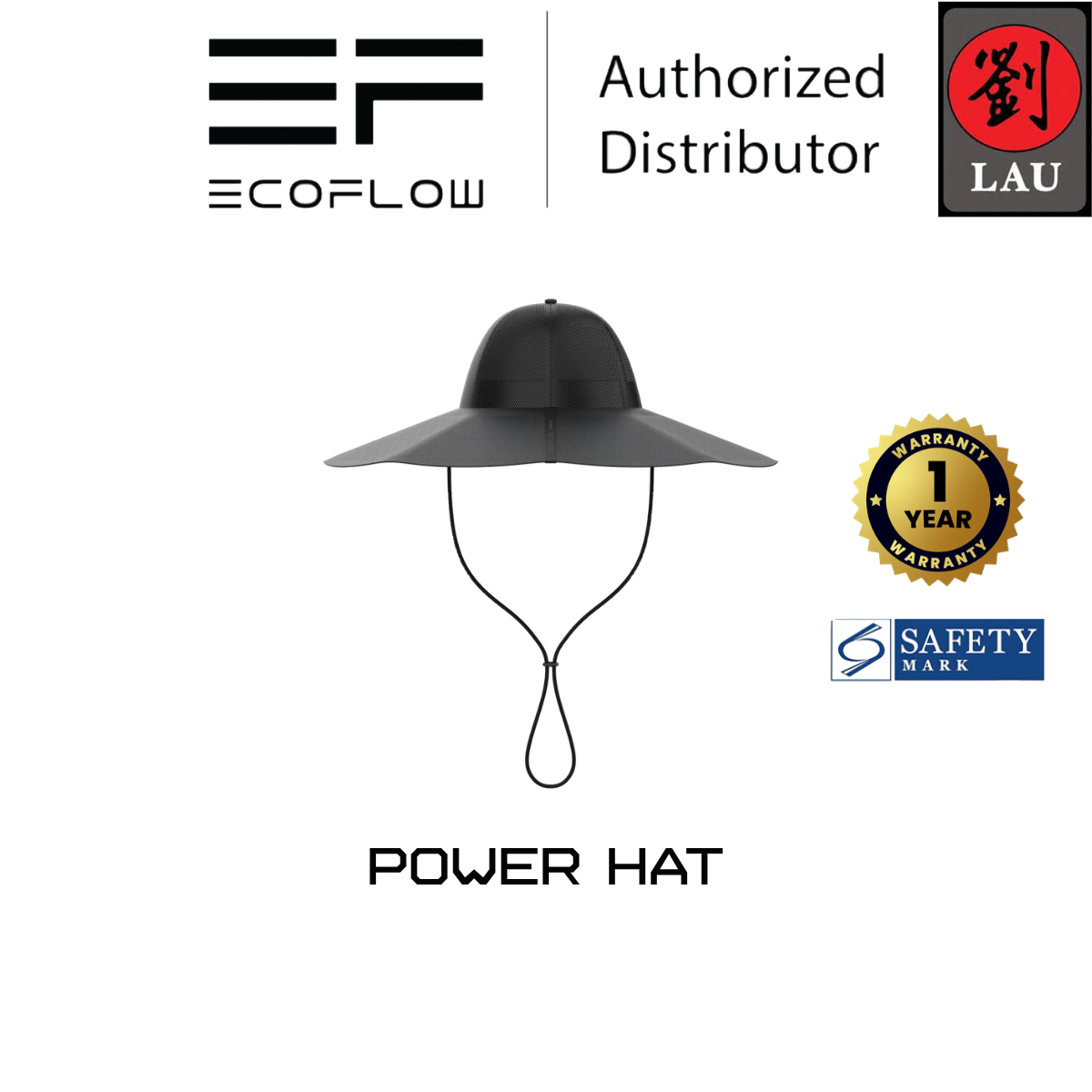 EcoFlow Power Hat with Solar Charging | UPF 50+, sun and UV protection | IP65 waterproof and dustproof-rated