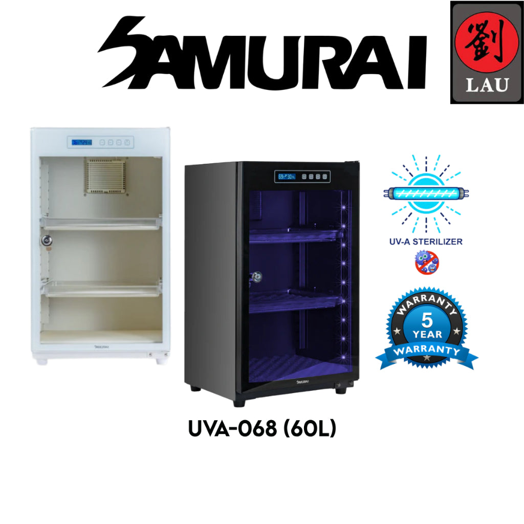Samurai Digital Dry Cabinet UVA-068 (60L) with UVA Sterilization (Black/White) with 5 years warranty