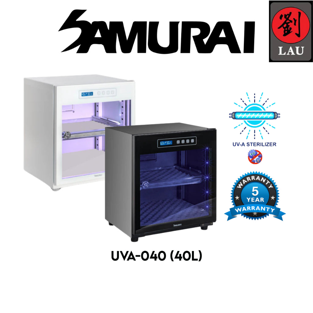 Samurai Dry Cabinet UVA-040 (40L) UVA Sterilization (Black/White) with 5 years warranty