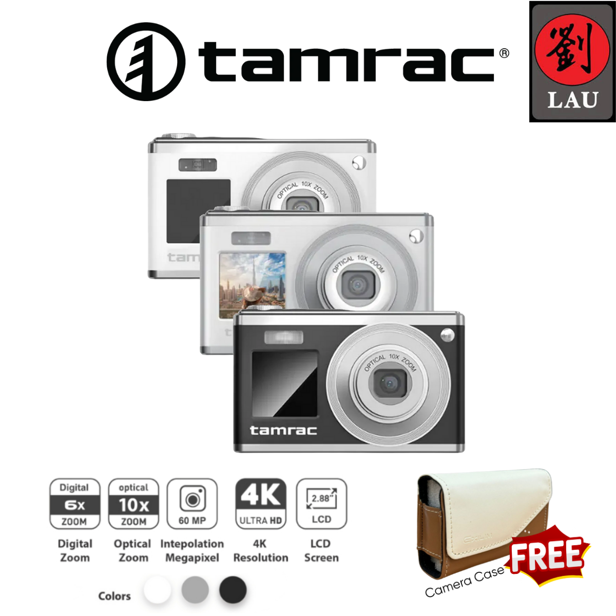 Tamrac TR80 10x Optical Zoom & 6x Digital Zoom Digital Camera / 4K Video / 60MP / 2.88 LCD Screen