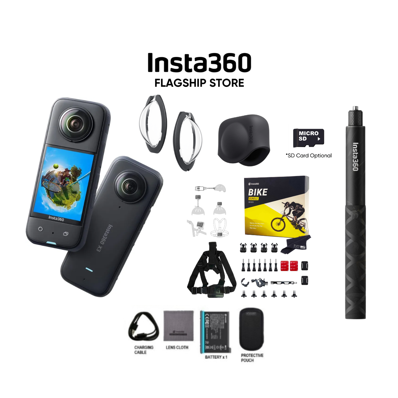 Insta360 X3 5.7K Video 72MP Photo 360 Pocket Camera