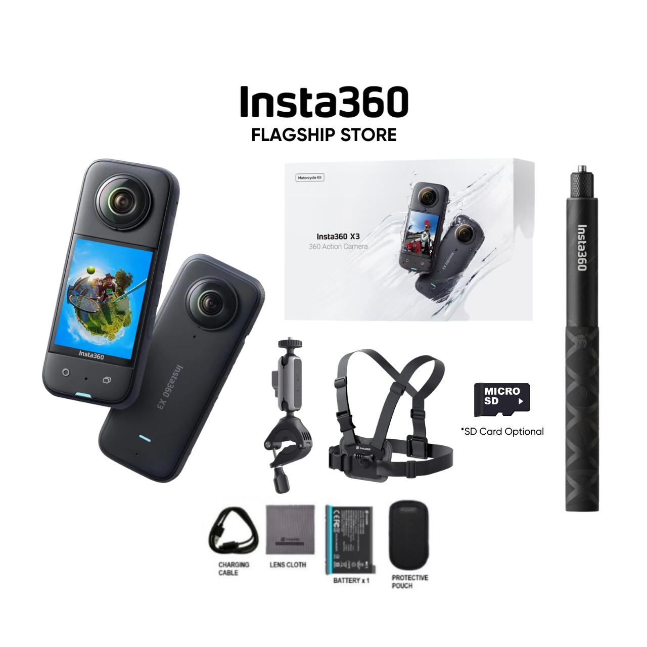 Insta360 X3 5.7K Video 72MP Photo 360 Pocket Camera