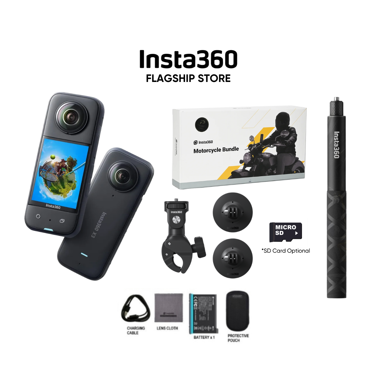 Insta360 X3 5.7K Video 72MP Photo 360 Pocket Camera