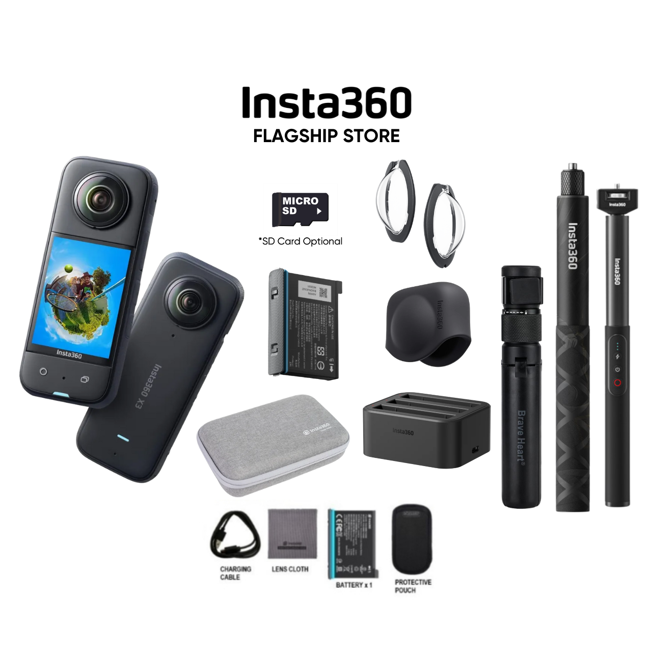 Insta360 X3 5.7K Video 72MP Photo 360 Pocket Camera