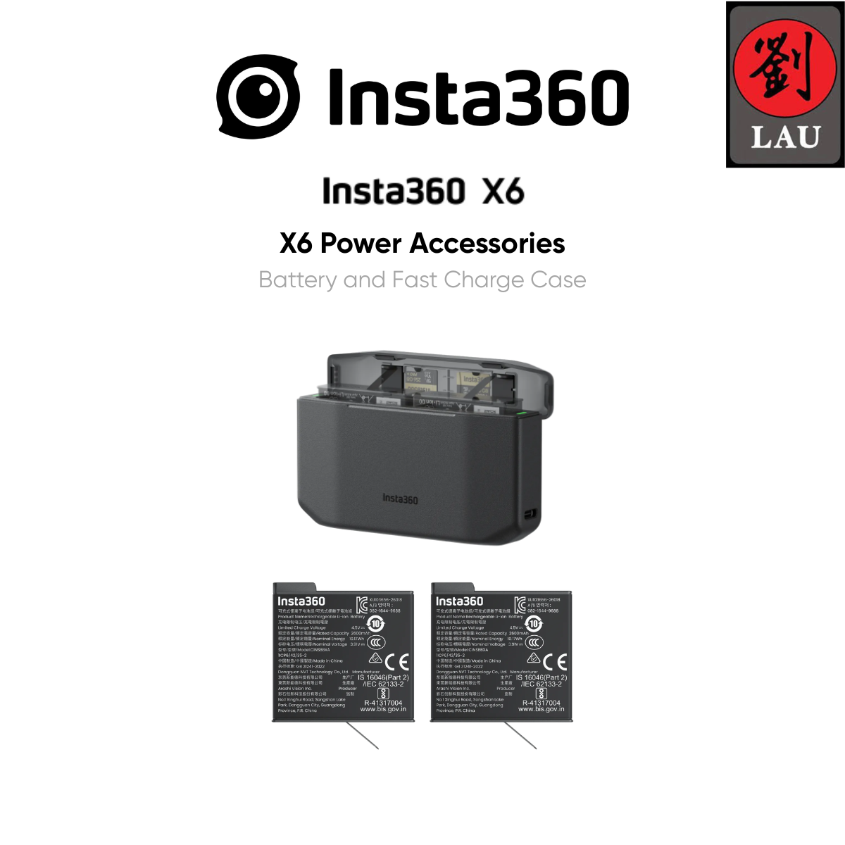 Insta360 X6 Power Accessories (Battery and Fast Charge Case)