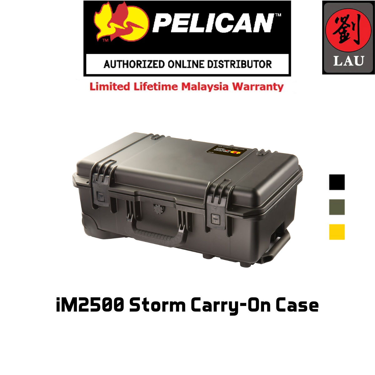 Pelican iM2500 Wheeled Storm Carry on Case with Foam - Black