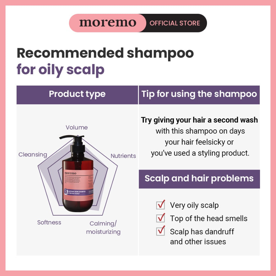 [READY STOCK] Moremo Caffeine Biome Shampoo For Oily Scalp 500ml