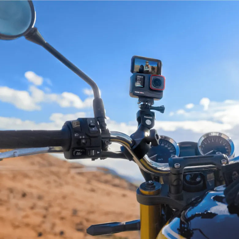 Insta360 Heavy Duty Clamp Motorcycle For X4 Air/GO Ultra/X5/Ace Pro 2/X4/Ace Pro/Ace/X3/Go3/One RS (4K/Twin)