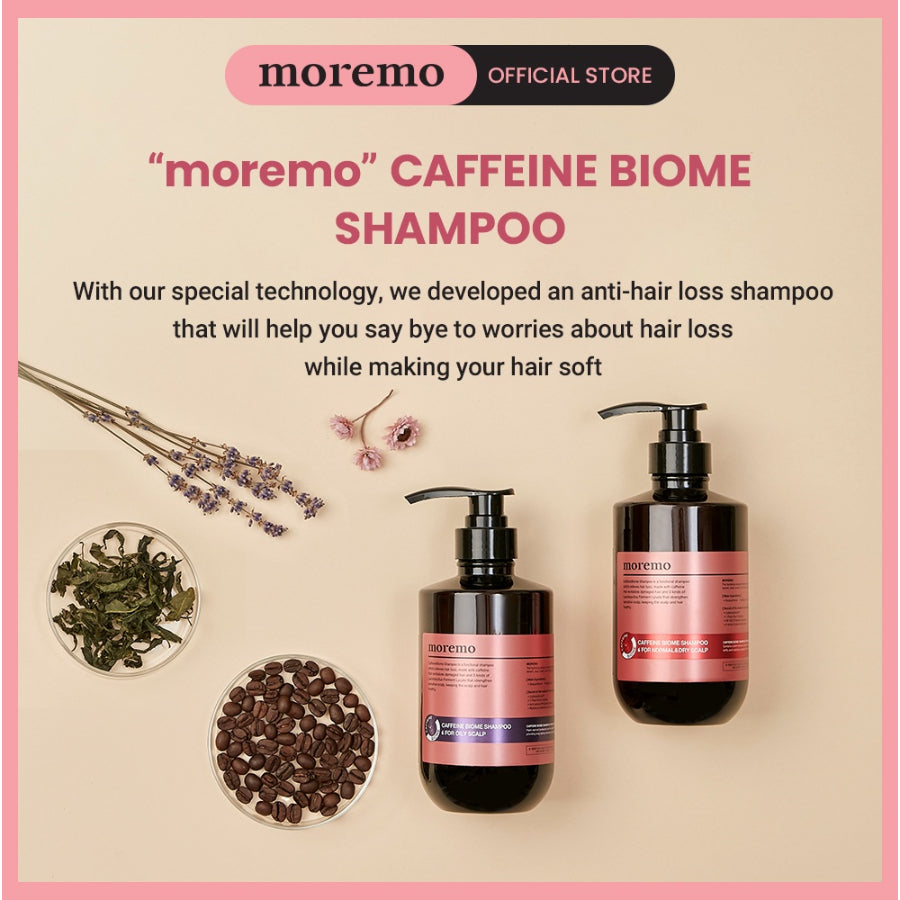 [READY STOCK] Moremo Caffeine Biome Shampoo for Normal & Dry Scalp 500ml [SHORT EXPIRY]