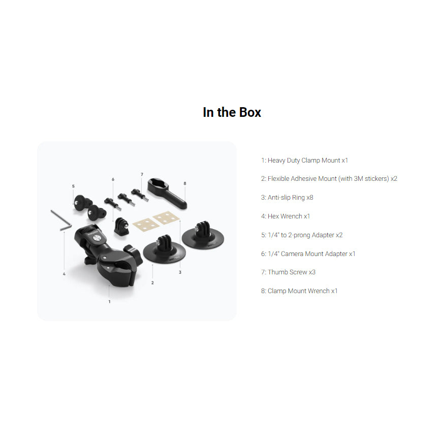 Insta360 New Motorcycle Mount Bundle - X4 Air/Go Ultra/X5/Ace Pro 2/GO3S/X4/Ace Pro/Ace/Go 3/X3/One X2