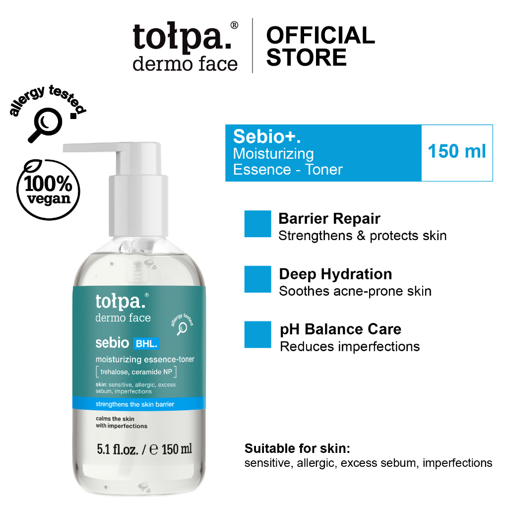 Tolpa Sebio BHL Moisturizing Essence Toner 150ml | Acne-Prone Skin | Hydrating & Soothing | Lightweight