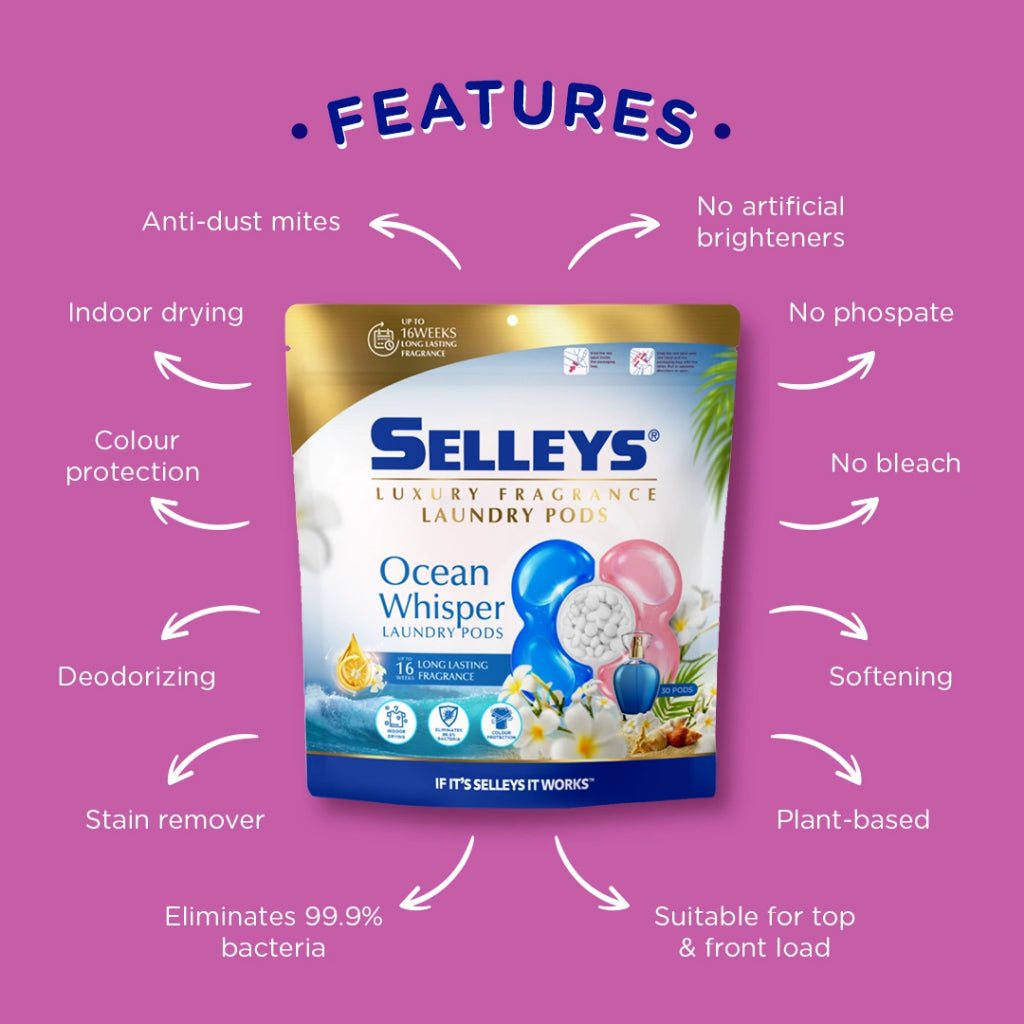 Selleys Laundry Pods Refill Pack [60 Pods] | Concentrated Detergent Pods | De...