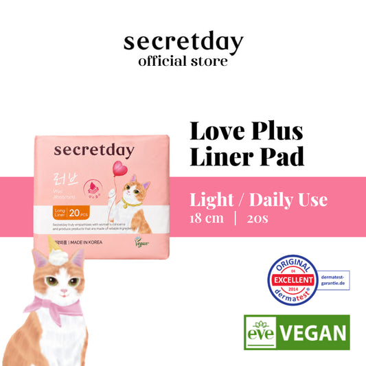 SECRETDAY Love Plus Long Liner 18cm 20s | Strong Absorption | Prevent Leakage | Suitable for Sport Wear