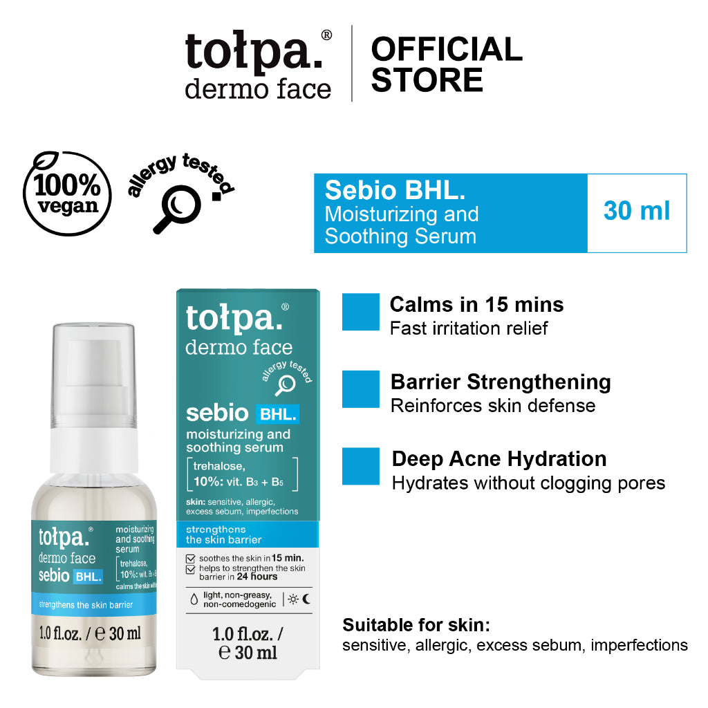 Tolpa Sebio BHL Soothing Serum 30ml | Oil-Free | Fast Absorbing | Non-Sticky Hydration