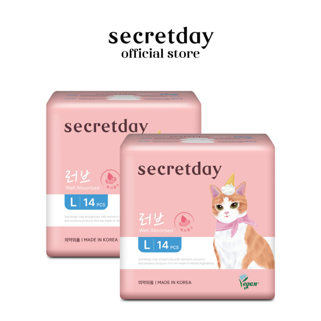 SECRETDAY Love Plus Line Up Sanitary Pad Large 29cm 16s | Strong Absorption | Prevent Leakage | Suitable for Sport Wear