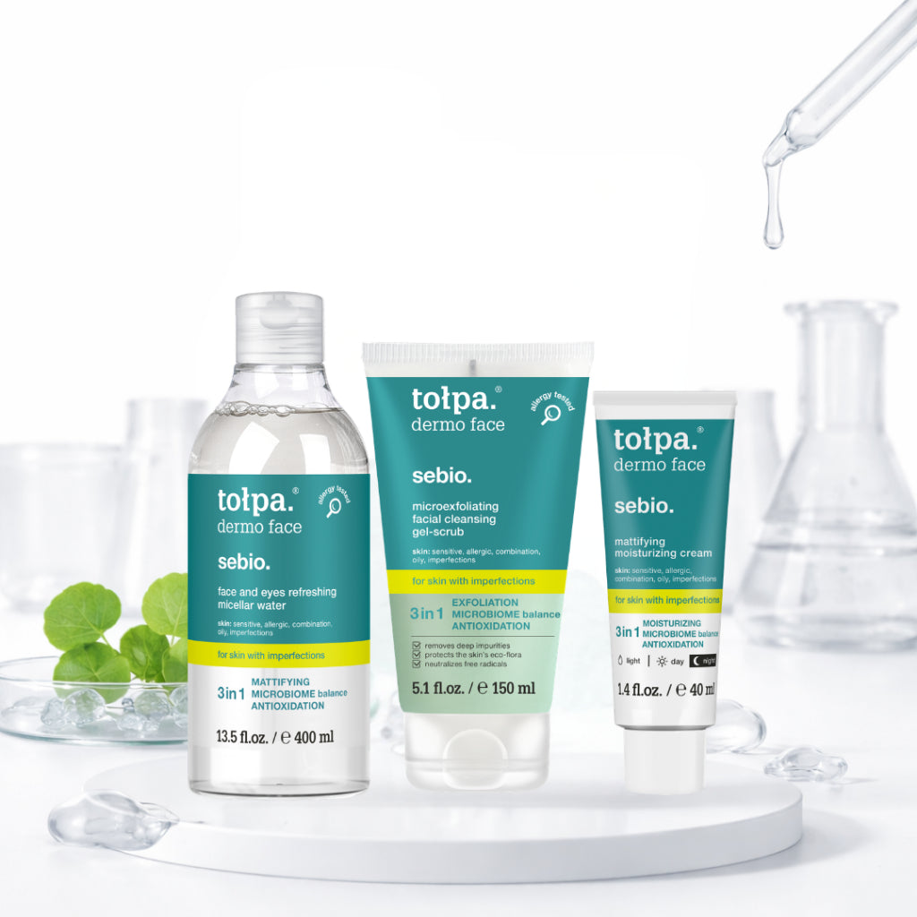 Tolpa Sebio. Oil Control Skincare Set | Cleanser | Micellar Water | Mattifying Cream