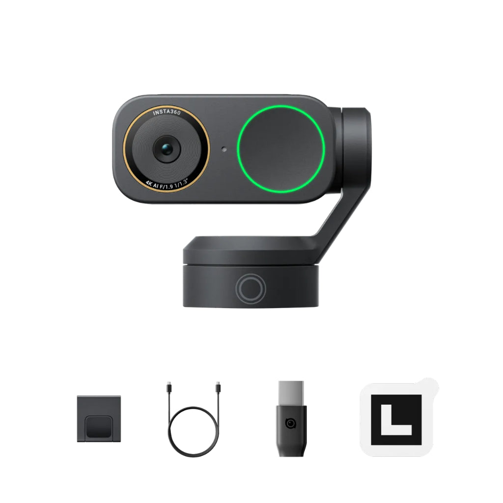 Insta360 Link 2 Pro & Link 2C Pro - 4K Webcam with 1/1.3” Sensor, Auto Framing, Noise-Canceling, Supports Stream Deck