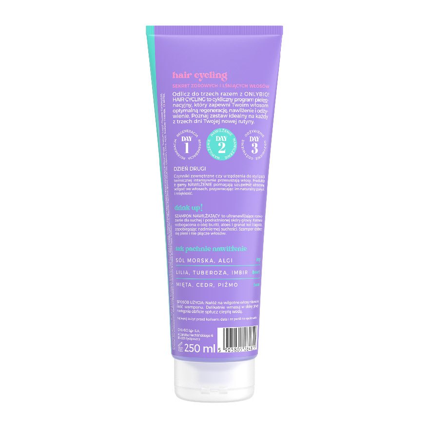 ONLYBIO Hair Cycling Hydration Shampoo for Hair & Scalp | Moisturizing Scalp Care Shampoo for Dry, Frizzy & Damaged Hair