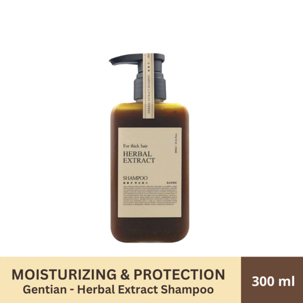 KAFEN Herbal Extract Gentiana Scabra Shampoo 300ml | Moisturizing, Color Protection & Scalp Purifying Shampoo